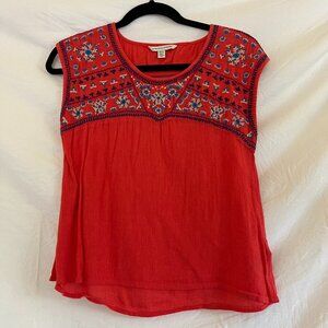 AE Outfitters, Embroidery Coral Blouse, Size XS